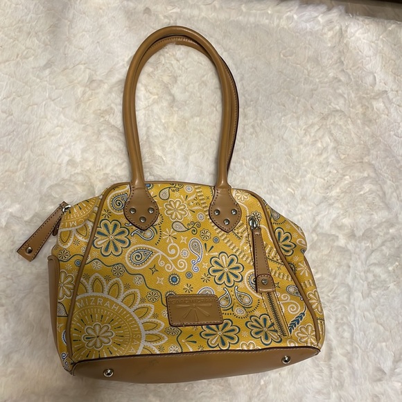 ISAAC MIZRAHI signature Bandana print yellow satchel handbag shoulder bag - Picture 15 of 15